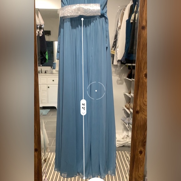 Azazie Hazel Steel Blue Dress in Size A0 - Picture 7 of 12